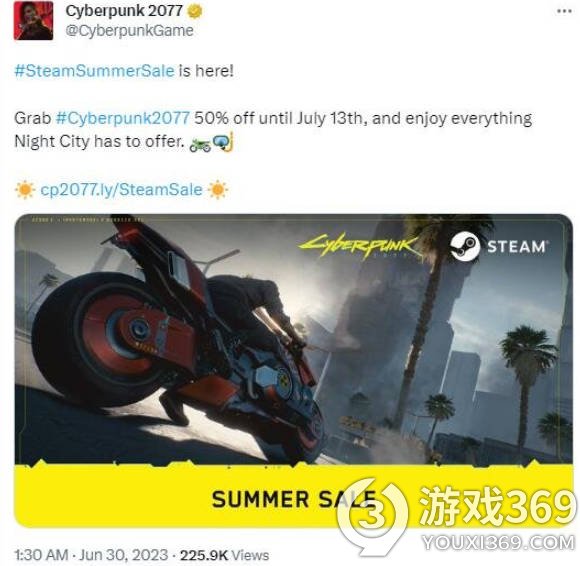 《赛博朋克2077》Steam夏日促销折扣，现在是入手的好时机