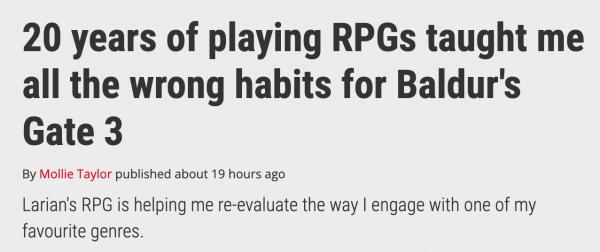《博德之门3》颠覆评测者20年RPG游戏经验，开创全新玩法